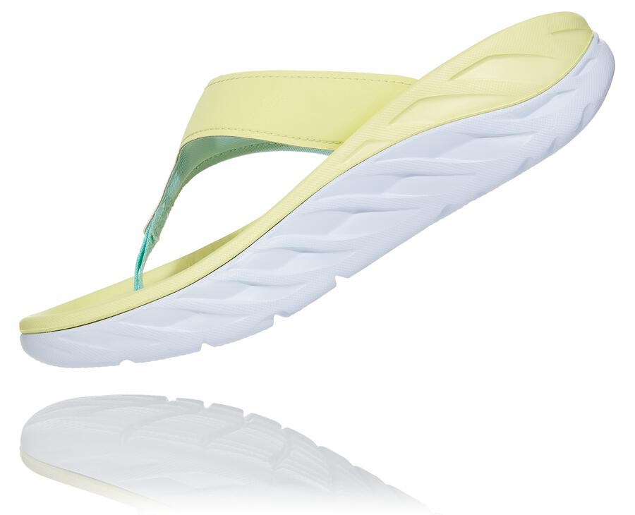 Hoka One One Sandalen Dames - Ora Recovery Flip - Geel/Wit - IX5807126